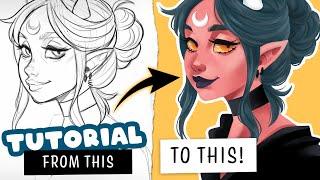  How to color WITHOUT lineart ️ Digital Art Tutorial