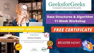 GeeksforGeeks Free DSA Course With Certificate| Data Structure &  Algorithm | Learn DSA & Get Placed