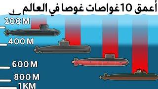 ترتيب أعمق 10 غواصات غوصا في العالم | الغواصات ذات العمق الأقصى للاختبار