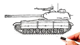 How to draw a T-44-122 Tank