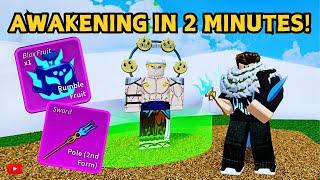 Awakening Rumble And Pole V2 in 2 Minutes Video! [Blox Fruits]