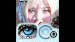 MYEYEBB Blind Cyber Blue Cosplay Colored Contact Lenses | 6 months⁠  #colorcontactlenses