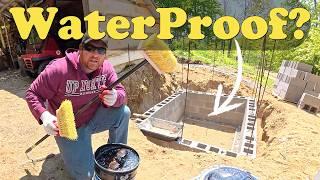 Will This Keep the Solar Bunker Safe? | Waterproofing Cinder Block Walls + Surprise Bear Visit!