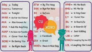 Text Abbreviations: 100+ Popular Texting Acronyms in English | SMS and Internet Language