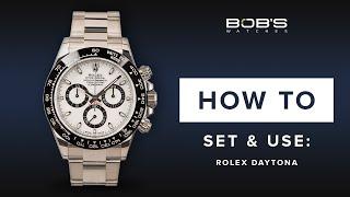 How To Use Your Rolex Daytona - Set & Change Time, Chronograph | Bob's Watches