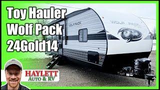 14ft Garage for ½ Tons? YOU BET!! 2021 Wolf Pack 24Gold14 Cherokee Toy Hauler Travel Trailer Review