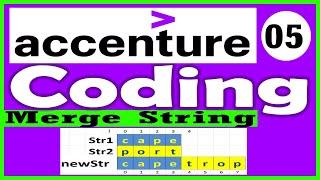 5. Accenture Coding Questions 2021 || Merge String || Fox Tech Academy