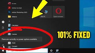 There are currently no power options available in Windows 10 - How To Fix Power options Error 