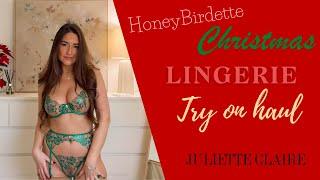 Honey Birdette green Lingerie Try on haul with Juliette Claire