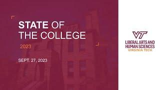 State of the College 2023 Full Program | Virginia Tech College of Liberal Arts of Human Sciences