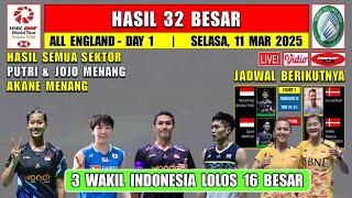 JOJO PUTRI KW & ANTI MENANG ~ Hasil 32 Besar All England 2025 Hari Ini ~ MD MALAYSIA KALAH