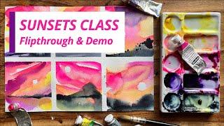 Easy Watercolour Sunsets: Sketchbook Tour And Painting Process CLASS TRAILER