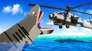 MEGALODON vs HELICOPTER! - Lego Brick Rigs