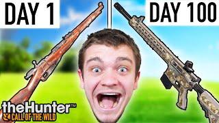 Day 1 VS Day 100 Weapons in Hunter Call of the WIld!