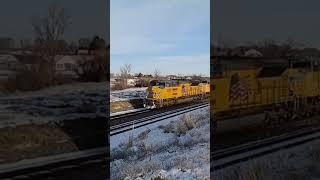 UP 3093 leads Westbound Intermodal though Kuna, Idaho!