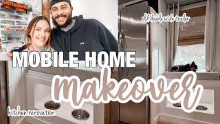 DOUBLE WIDE KITCHEN RENO | remodeling another area in our mobile home kitchen | mobile home makeover