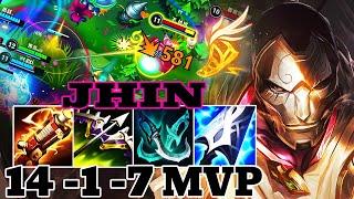 WILD RIFT JHIN ADC GAMEPLAY | 14- 1- 7 MVP | JHIN BUILD RUNES