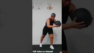 Apartment friendly medicine ball workout #fitness #homeworkout #indoorworkout #medicineball