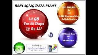 BSNL Data Plans - 2G And 3G  Mobile Services