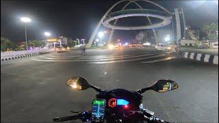 Ola,uber,rapido on bike pulsar 220f at night.kolkata,newtown