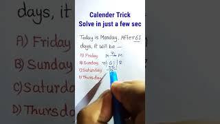 Calendar Trick | Reasoning Questions | Math Trick|  #shorts