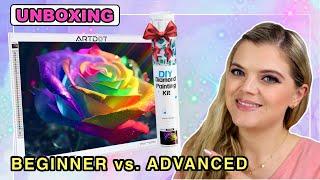 ARTDOT BEGINNER vs. ADVANCED DIAMOND PAINTING KIT UNBOXING | ROSE 