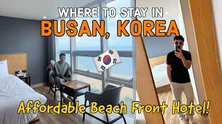 BUDGET BEACHFRONT HOTEL IN BUSAN: Haeundae Beach at night | Busan Korea Vlog