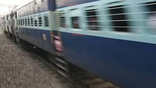 130 Km per Hr Indian Railway Crossing Another Train