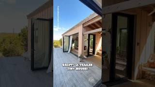 Would you live in this 560-sqft 2-trailer #tinyhouse ?  #housetour #tinyhome #hometour