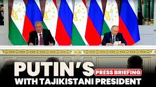 Russian President Vladimir Putin, Tajikistani President Emomali Rahmon make joint statements