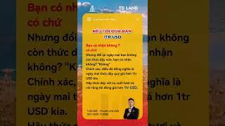 Nếu tôi đưa bạn 1tr USD  #tuandat #batdongsandongtien#tdland #batdongsanhanoi #dautubatdongsan