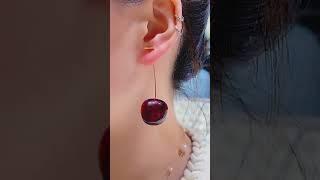 Lovely Red Cherry Drop Earrings  #earringsdesign   #shortsvideo2024    #earringsdesign @VivaBlues