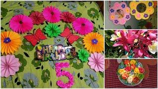 Flower theme birthday celebration at home