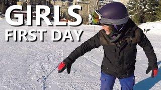 Girls First Day Snowboarding - Beginner Snowboard Tips