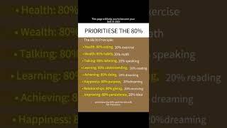 focus more in 80%  | the 80/20 rule | self growth #8020rule | self growth