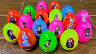 Elsa Slime: Looking For Disney Princesses Slime With Colorful Eggs! Satisfying ASMR Video