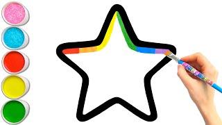 Rainbow Little Star | Drawing Ideas With Basic Shapes for Toddlers #33