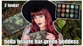 NEW bella beaute bar green goddess! | 2 looks + swatches