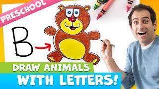 How to Draw a BEAR with the letter 'B'!