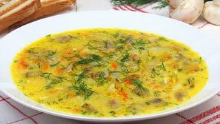 Delicious Mushroom Soup  Simple Recipe How to Make Mushroom Champignon Soup  Cheese Soup