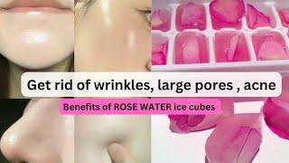 I Tried Rose Water Ice Cubes For Skincare #glassskin