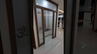 Pooja room Fluted Glass double door and Itching Design glass #hyderabad