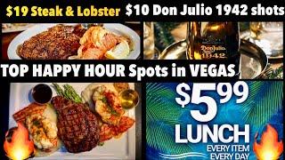 7 BEST HAPPY HOUR Eats & Drinks in VEGAS  #vegasbars vegaseats #vegas