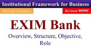 Exim Bank functions, EXIM Bank and its facilitative role, institutional framework for business b.com