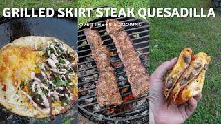 Grilled Skirt Steak Quesadilla Recipe | Over The Fire Cooking #shorts