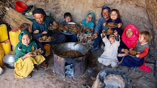 Afghanistan Rural Life  Daily Routine of Twins Family Cooking a Traditional Village Style Food 