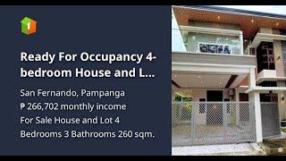 Ready For Occupancy 4-bedroom House and Lot For Sale in San Fernando Pampanga