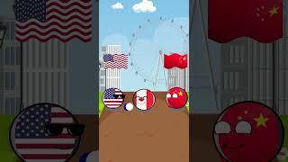 relations between countries with the USA and China  #countryballs #usa #china #relationship