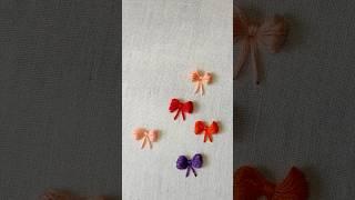 Embroidery bow design / embroidery for beginners / hand embroidery #shorts #handbroidery #embroidery