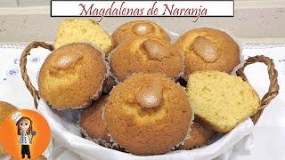 Magdalenas de Naranja Tiernas y Esponjosas | Receta de Cocina en Familia